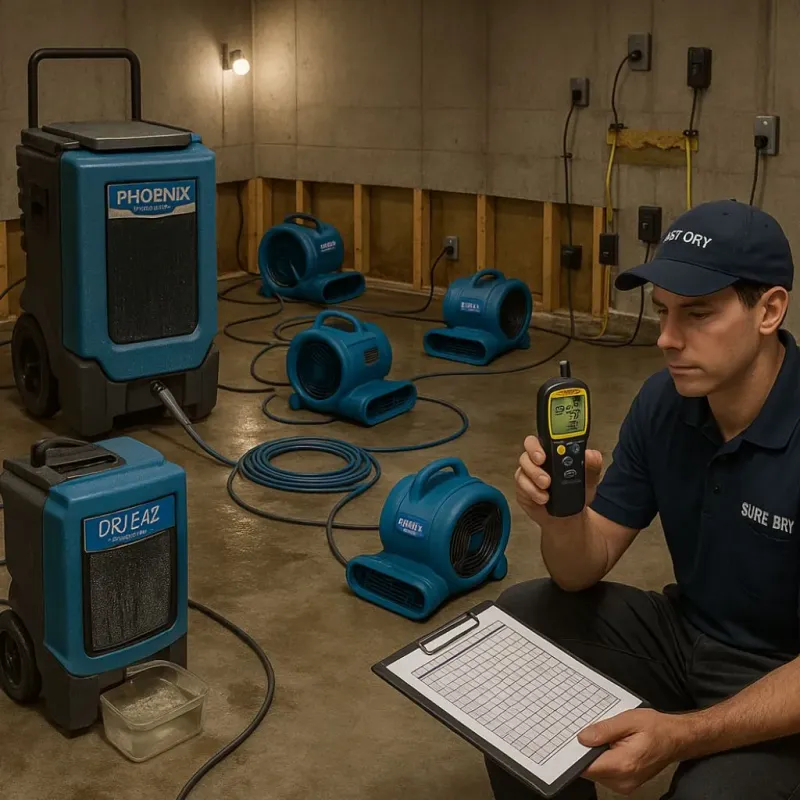 Structural Drying and Dehumidification process in New Lisbon, WI